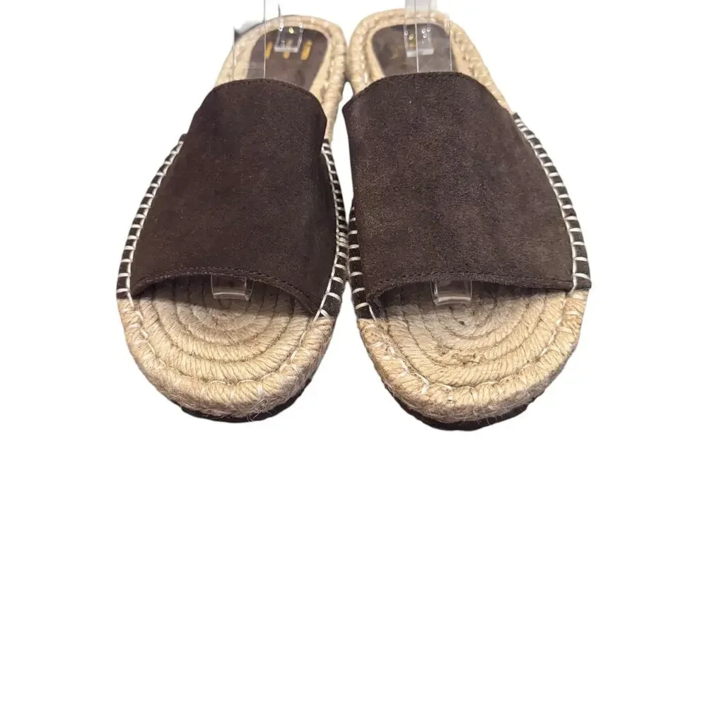 Haute Hippie Brown Suede Espadrille Slide Sandals Women’s 9M